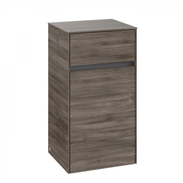 Villeroy & Boch Collaro Seitenschrank, 1 Tür, 1 Schublade, 404 x 748 x 349 mm, Stone Oak