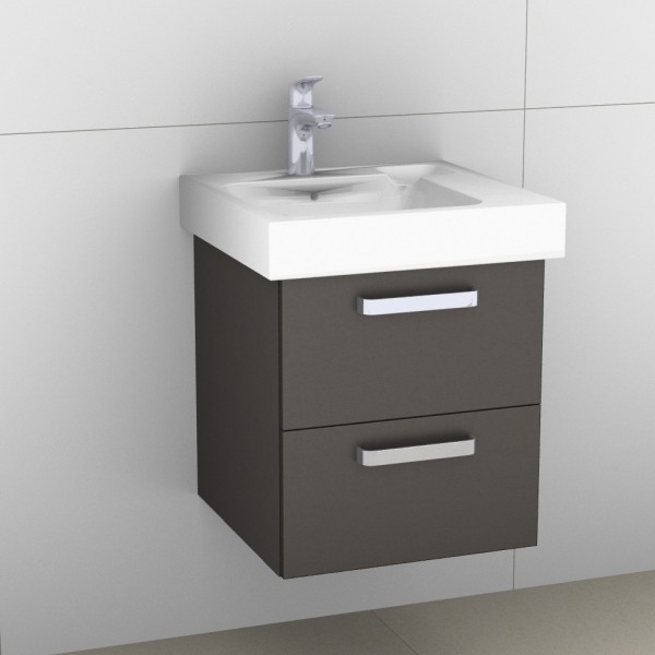 Artiqua 413 Waschtischunterschrank für iCon 124050 Stahlgrau Metallic, 413-WU2L-K06-7141-88