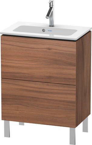 Duravit L-Cube Waschtischunterbau bodenstehend Nussbaum Matt 620x391x704 mm - LC667307979