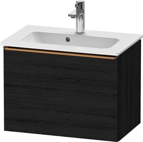 Duravit D-Neo Waschtischunterbau wandhängend Eiche Schwarz Matt 610x372x440 mm - DE4268004160000