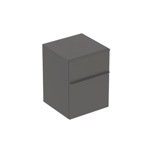 Geberit Smyle Square Seitenschrank mit zwei Schubladen, 45x60x47cm, lava, 500357JK1