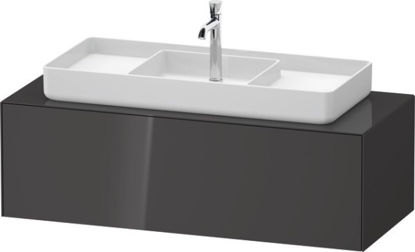 Duravit White Tulip Konsolenwaschtischunterbau wandhängend Graphit Hochglanz 1300x550x408 mm - WT497