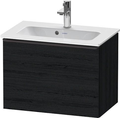 Duravit D-Neo Waschtischunterbau wandhängend Eiche Schwarz Matt 610x372x440 mm - DE42680BD160000