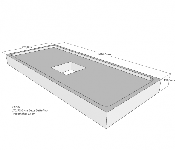 Neuesbad Wannenträger für Bette Floor 1700x750