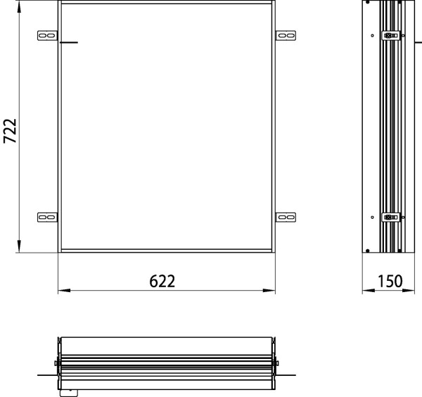 Emco asis prime Einbaurahmen, zu 9497 05x 69/70/71, 622 x 722mm, 949700010