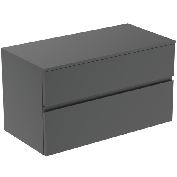 Ideal Standard Waschtischunterschrank Finesse o.Ausschnitt 1002x505x558mm 2 Auszüge Anthrazit matt,