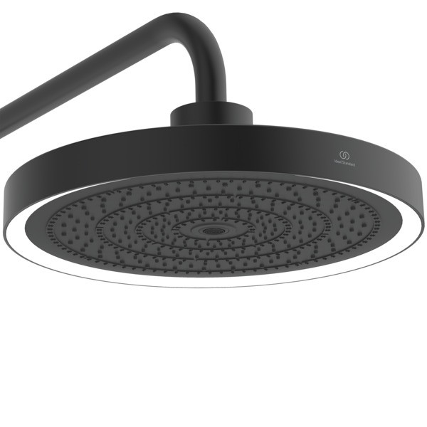 Ideal Standard Duschsystem m.Brausethermostat Solos mit LED-Leuchtring Silk Black, A7883XG