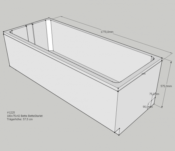 Neuesbad Wannenträger für Bette Starlet 180x75