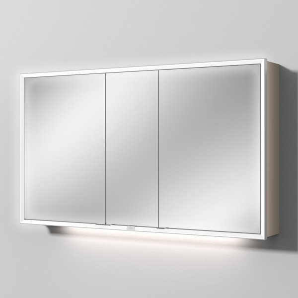 Sanipa Reflection Spiegelschrank MILO 130 mit LED-Beleuchtung, Sandgrau-Matt, AU03767