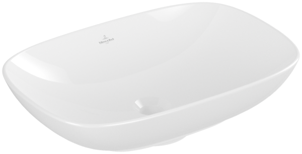 Villeroy & Boch Loop & Friends Aufsatzwaschbecken, 560 x 380 x 120 mm, Weiß Alpin, mit Überlauf, ung