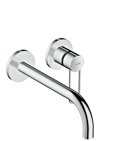 Hansgrohe Waschtischmischer Unterputz Axor Uno FS Bügelgriff Brushed Nickel langer Auslauf, 38122820