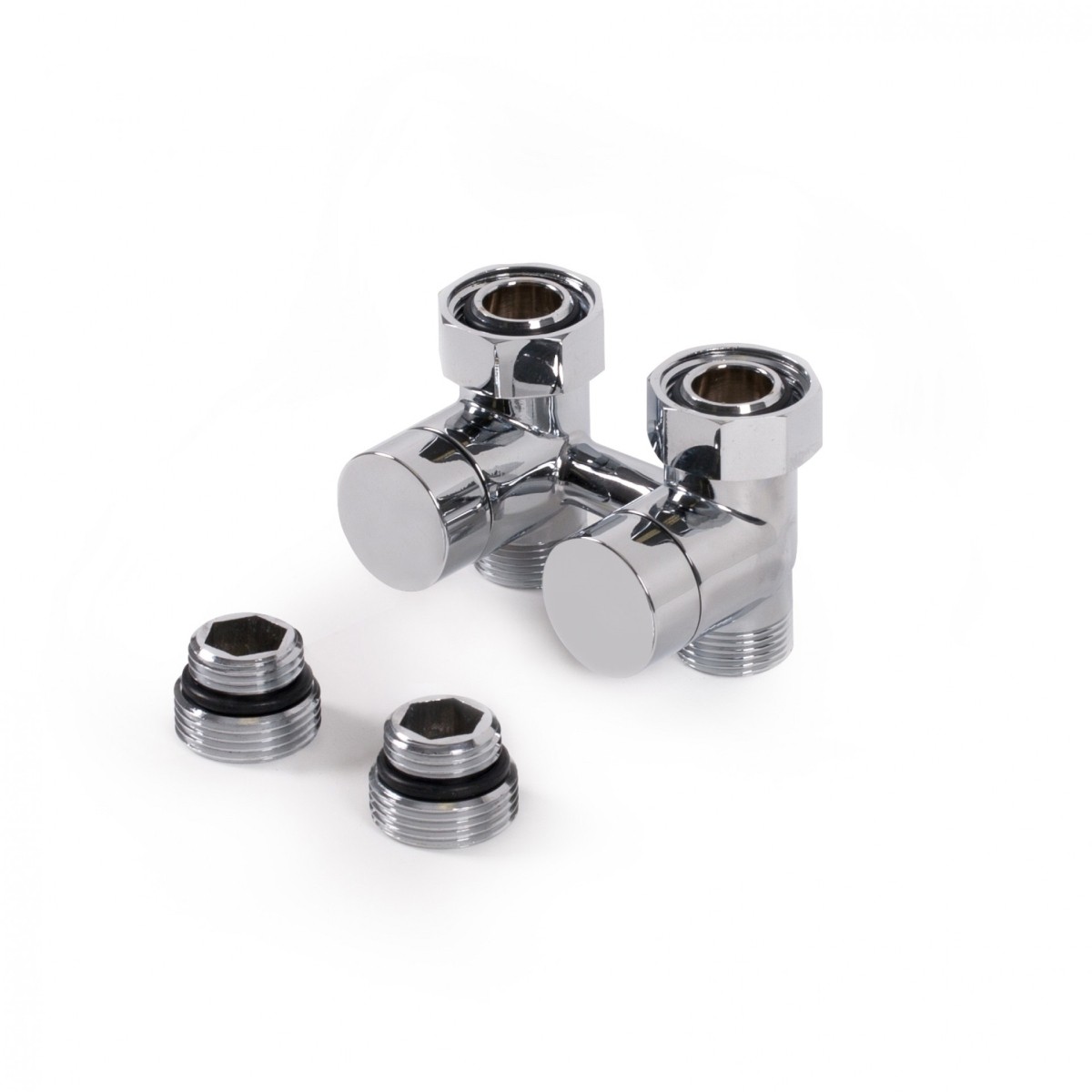 Terma Absperr-Verbunddurchgangsventil 50mm SC GW 3/4"" (GZ 1/2"")-GZ M22x1,5 , TGEOCR002, Chrom TGEOCR002