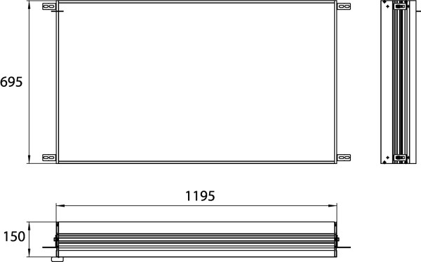 emco asis LED-Lichtspiegelschrank evo Einbaurahmen zu 93970X016, 1195 x 695mm, 939700004