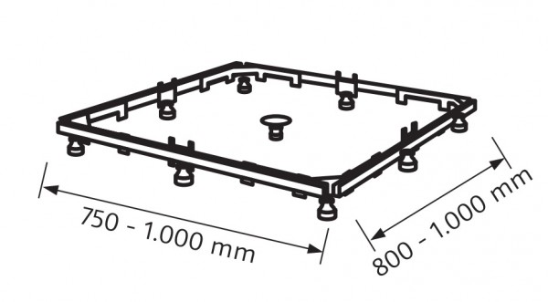 HSK Montagerahmen, für Acryl-Duschwannen 75 x 80 bis 100 x 100, 590100