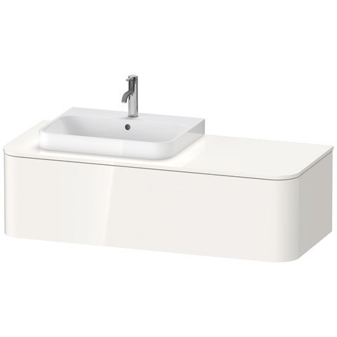 Duravit Happy D.2 Plus Konsolenwaschtischunterbau wandhängend Weiß Hochglanz 1300x550x354 mm - HP494