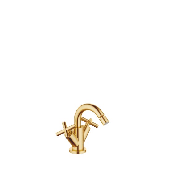 Dornbracht Bidet-Einlochbatterie mit Ablaufgarnitur TARA 24510892 Messing gebürstet (23kt Gold)