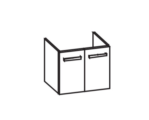 Artiqua 411 Waschtischunterschrank für Durastyle Compact 233763, Weiß Glanz, 411-WU2T-D68-7050-68