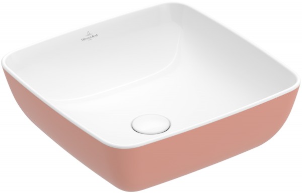 Villeroy & Boch Aufsatzwaschtisch Artis 4178 410x410mm, ohne Hahnloch ohne Überlauf Eckig Powder, 41