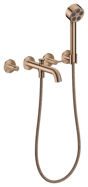Hansgrohe 3-Loch Wannenarmatur AXOR One Unterputz Wandm.Handbrause Hebelgr.polished red gold, 48444