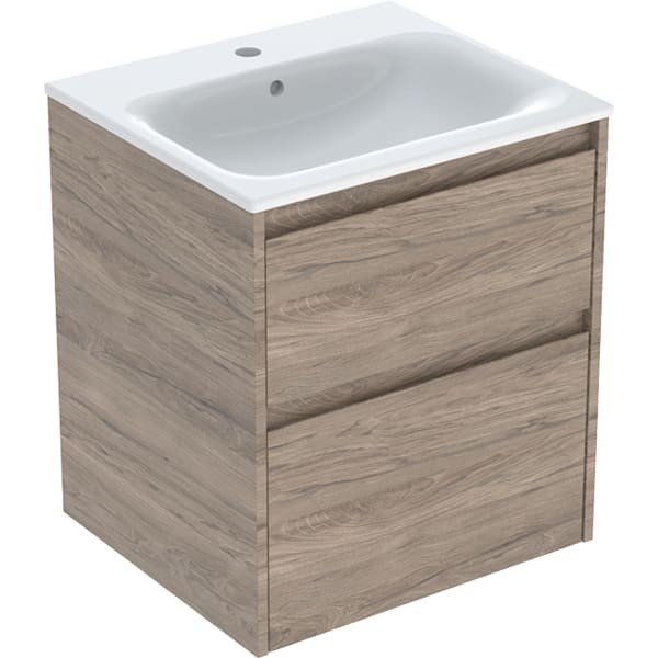 Geberit Renova Plan Set Möbelwaschtisch schmaler Rand, mit Unterschrank, zwei, 504038JR1