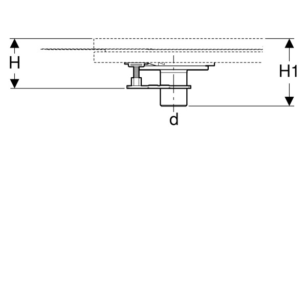 Geberit Rohbauset, zu Duschfläche Setaplano stockwerksdurchdringende Inst. d50 4 F., 154030001