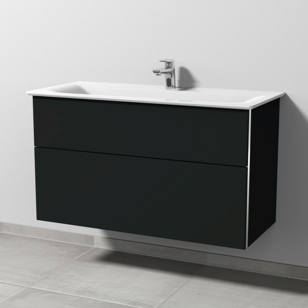 Sanipa 3way Waschtischunterbau zu Ideal Standard Connect Air Waschtisch mit 2 Auszügen, Vulkan-Matt