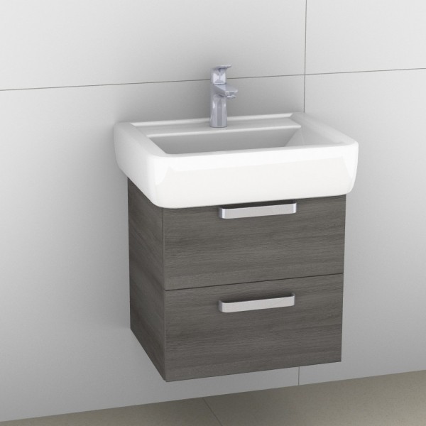 Artiqua 413 Waschtischunterschrank für Renova Plan 222256, 222257 Graphit Struktur quer, 413-WU2L-K5