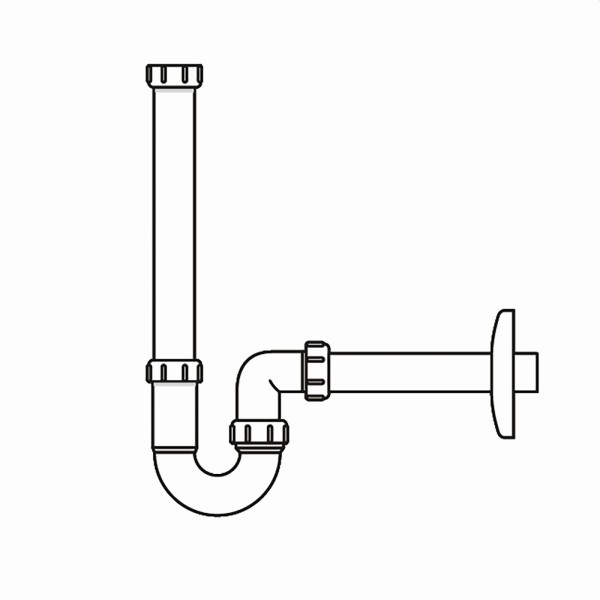 LAUFEN Siphon DN32, weiß, mit verlängertem Ablaufrohr, 89406.7, 8940670000001