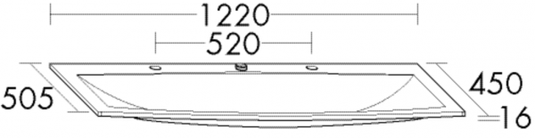 Burgbad Mineralguss Waschtisch Weiß Velvet 16x1220x505 Weiß Velvet, MWEI122C0037