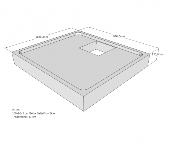 Neuesbad Wannenträger für Bette Floor Side 1000x900