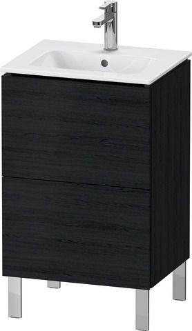 Duravit L-Cube Waschtischunterbau bodenstehend Eiche Schwarz Matt 520x421x704 mm - LC667101616