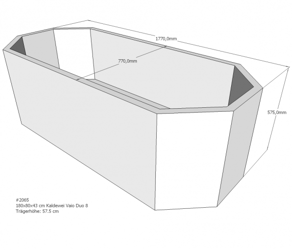 Neuesbad Wannenträger für Kaldewei Vaio Duo 8 Nr.953 180x80 8-Eck