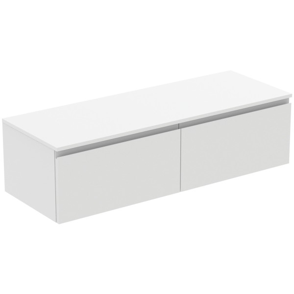 Ideal Standard Waschtischunterschrank Finesse o.Ausschnitt 1402x505x378mm 2 Auszüge Weiss matt, E343