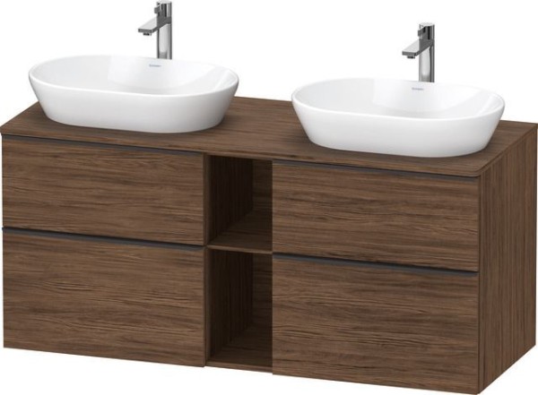 Duravit D-Neo Konsolenwaschtischunterbau wandhängend Nussbaum dunkel Matt 1400x550x664 mm - DE4970BB