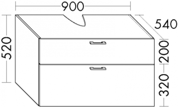 Burgbad Waschtischunterschrank Sys30 PG1 Aqua 520x800x540 Basaltgrau Matt, WVIR080F1720
