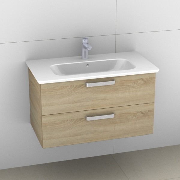Artiqua 412 Waschtischunterschrank für Softmood T0558, Castello Eiche quer NB, 412-WU2L-I35-7136-426