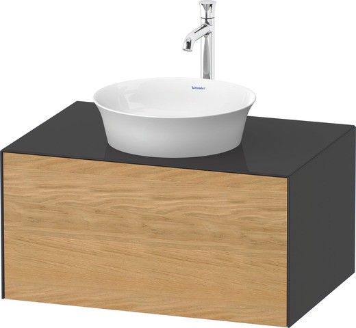 Duravit White Tulip Konsolenwaschtischunterbau wandhängend Natur Eiche & Graphit Matt & Hochglanz 80