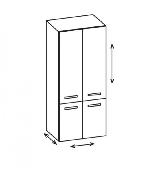 Artiqua 400 Variabler Midischrank, Riviera Eiche quer NB, 400-MVT-1-60-7179-438