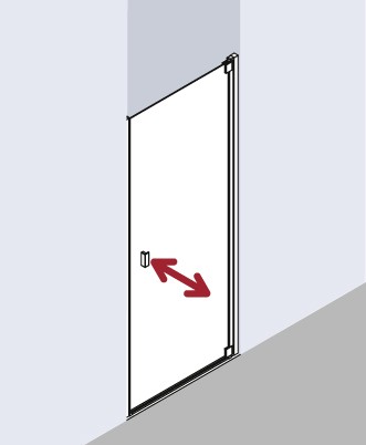 Kermi Pendeltür Raya 1WL 1030x2000, silber hochglanz, ESG klar, RA1WL10320VAK