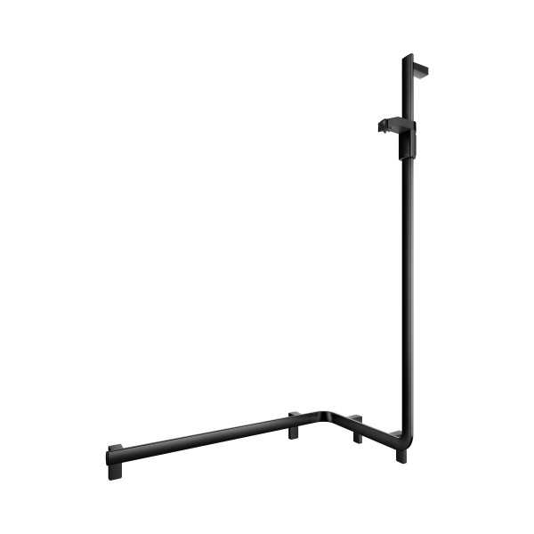 KEUCO AXESS Eck-Duschhandlauf 90° mit Brausestange rechts, Metall, B: 53,1 H: 130,1 T: 85 cm, 350083