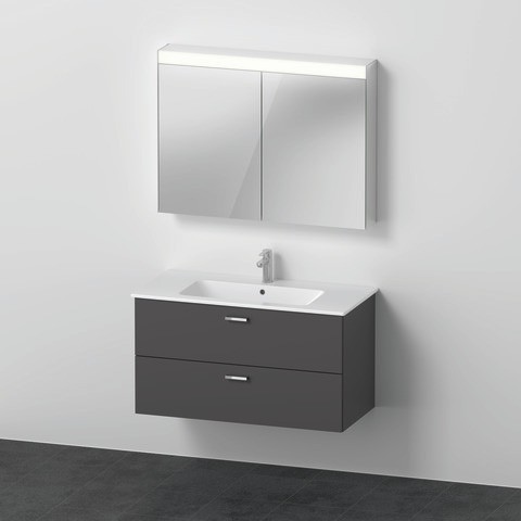 Duravit XBase Möbelwaschtisch mit Waschtischunterbau und Spiegelschrank 1030x490x2000 mm - XB0077049