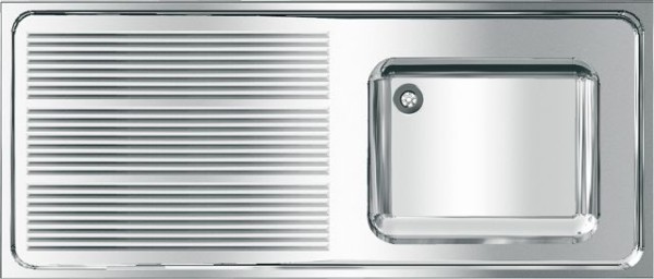 KWC Aquarotter Gewerbespüle, MAXIMA, Edelstahl, 1400x432x600 mm, Tropfteil links, 2000057700