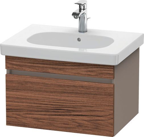 Duravit DuraStyle Waschtischunterbau wandhängend Nussbaum dunkel & Basalt Matt 600x453x398 mm - DS63