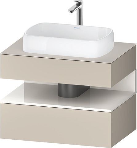 Duravit Qatego Konsolenwaschtischunterbau wandhängend Taupe Supermatt 800x550x600 mm - QA47300228300