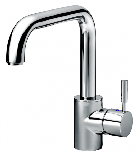 KAJA Ipuri Niederdruck-EH-Spültischarmatur Zylinderstifthebel hoher Ausl. velourschrom