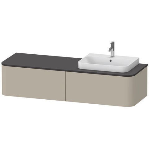 Duravit Happy D.2 Plus Konsolenwaschtischunterbau wandhängend Taupe Seidenmatt 1600x550x354 mm - HP4