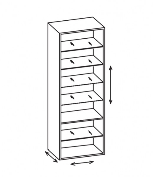Artiqua 400 Variables Regal, Graphit Struktur quer, 400-MVR-6-60-401