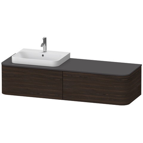 Duravit Happy D.2 Plus Konsolenwaschtischunterbau wandhängend Nussbaum gebürstet Matt 1600x550x354 m