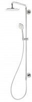 Herzbach Duschsäule mit Herzbach Duschsäule mit ABS Regenbrause 200mm Eco-Air-Handbrause Zulauf UP-Armatur, 11.944820.1.01
