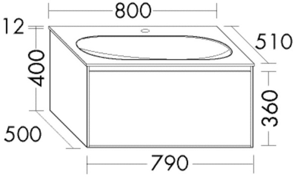 Burgbad Glas Waschtisch-Set rc40 Anthrazit Hochglanz/Weiß Matt, SGAP080F4527A0066